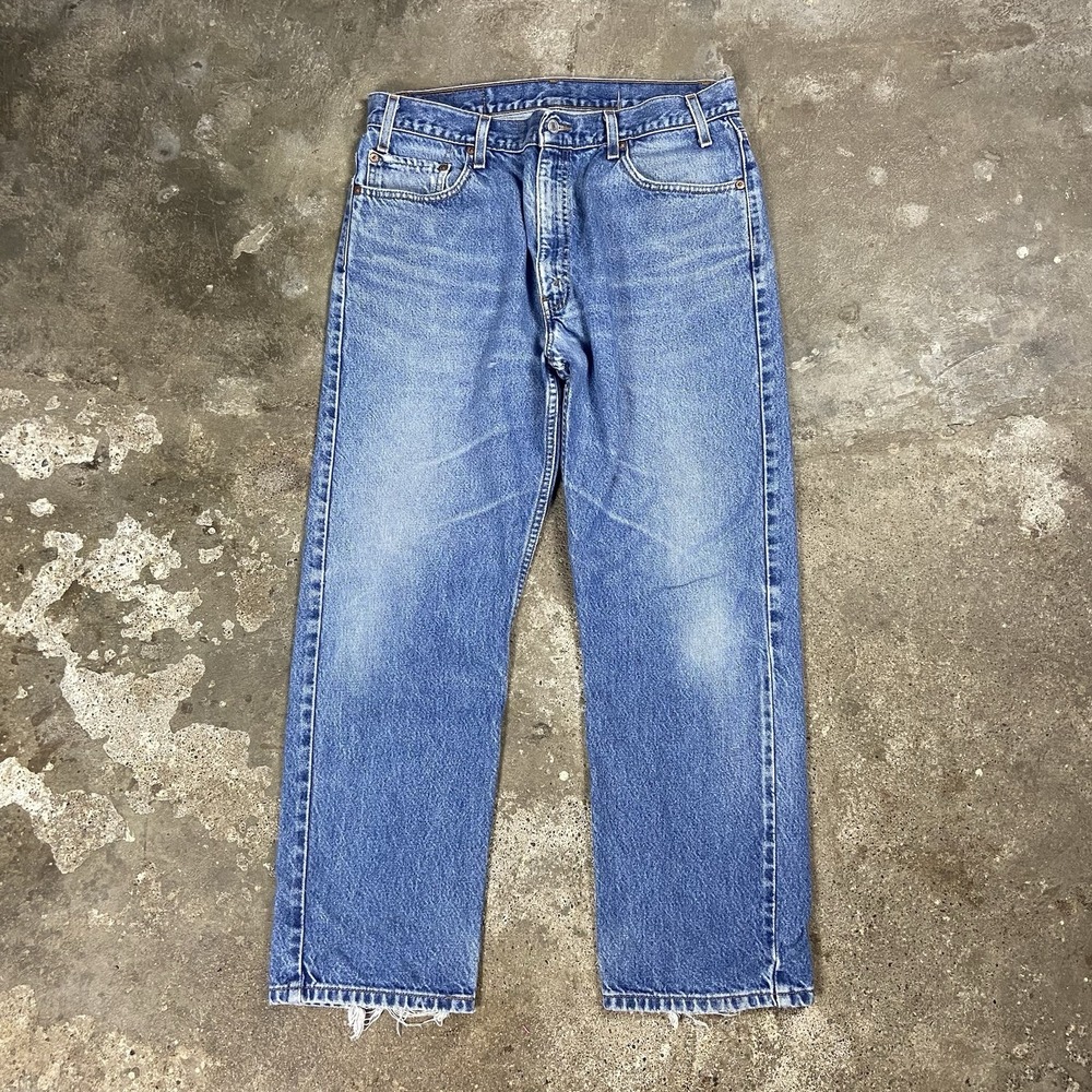 Vintage 90s Levi's 505 Jeans Size 36x29 Blue Denim Medium Wash Straight Leg Fit